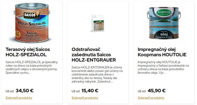Terasove olejove lazury na drevo